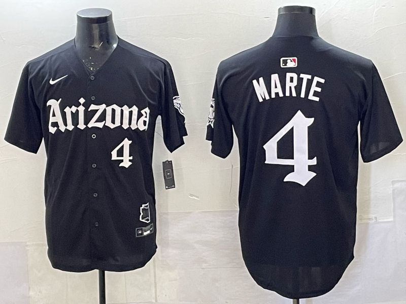 Men 2025 Arizona Diamondback #4 Marte black Joint Name Nike MLB Jersey style 002->washington commanders->NFL Jersey